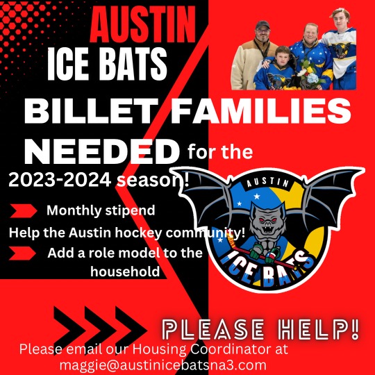 Billet Families needed for 2023-2024 season