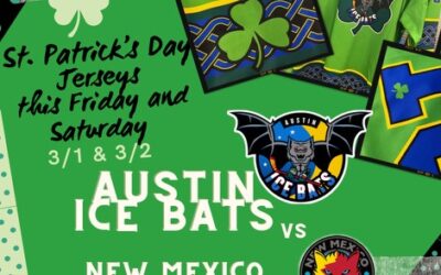 Austin Ice Bats to wear St. Patty’s themed jerseys 3/1, 3/2